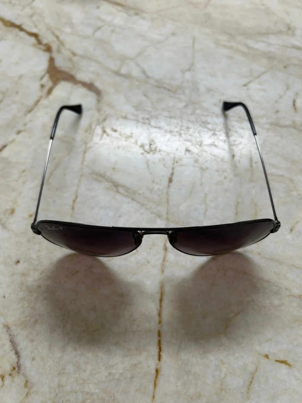 Ray-Ban Aviator Sunglasses - Gradient Blue to Brown Lenses - Picture 4 of 7